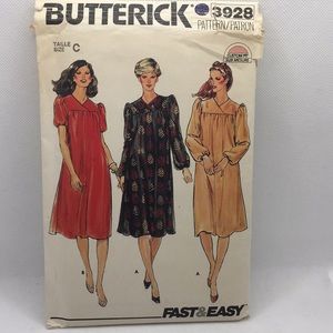 Vintage Butterick 3928 Woman’s Loose Fit Dress Size C (16-18-20) Uncut 1970's